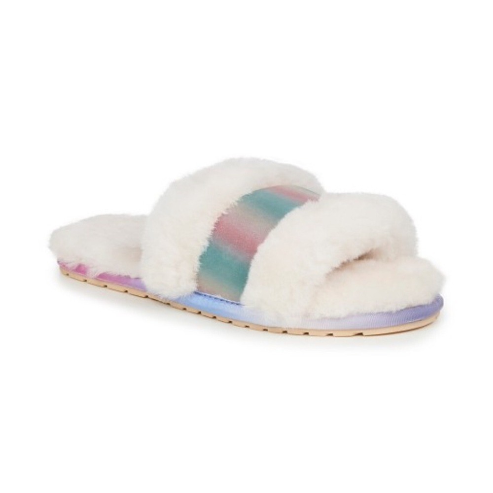 New Emu Australia Sundance Sheep Fur Tie Dyed WRENLETTE  Slippers 5 Uk 4